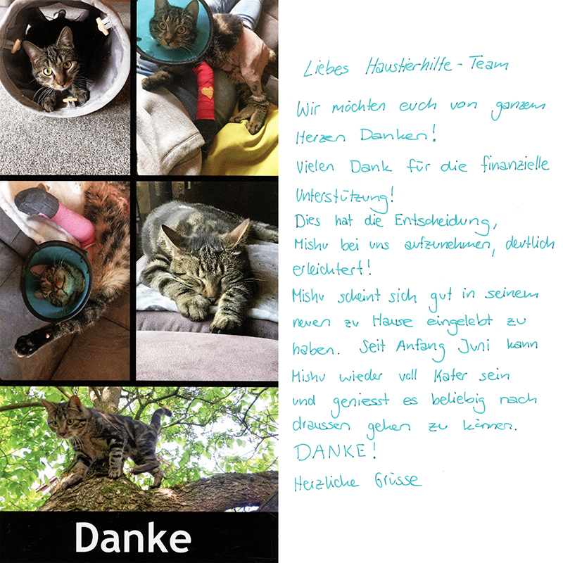 Dankeskarte der neuen Familie